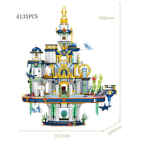 Thumbnail for Building Blocks Creative MOC Poseidon Palace Underwater City MINI Bricks Toy - 12