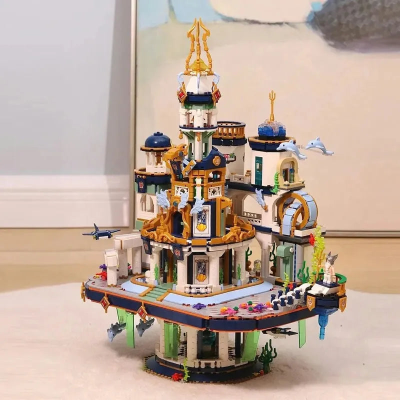 Building Blocks Creative MOC Poseidon Palace Underwater City MINI Bricks Toy - 10