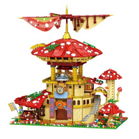 Thumbnail for Building Blocks Creator MOC Glossy Ganoderma Mushroom Hotel MINI Bricks Toy - 1