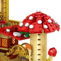 Thumbnail for Building Blocks Creator MOC Glossy Ganoderma Mushroom Hotel MINI Bricks Toy - 6