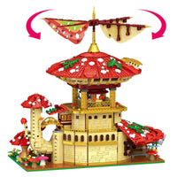 Thumbnail for Building Blocks Creator MOC Glossy Ganoderma Mushroom Hotel MINI Bricks Toy - 2
