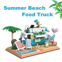 Thumbnail for Building Blocks MOC 00415 City Summer Beach Ice Cream Truck MINI Bricks Toy - 3