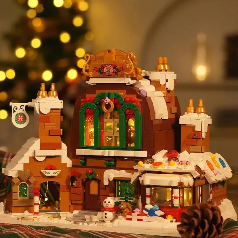 Building Blocks MOC Christmas Gingerbread House MINI Bricks Toys - 3