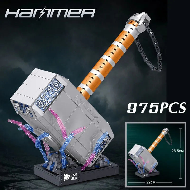 Building Blocks MOC Super Hero Marvel Thor Hammer MINI Bricks Toy - 3