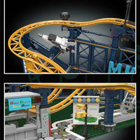 Thumbnail for Building Blocks Creator Expert Motorized Fairground Roller Coaster Bricks Toy - 8