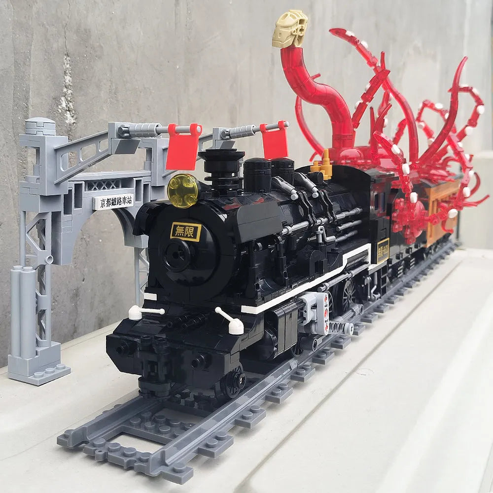 Building Blocks Tech MOC Assembled Unlimited Train Bricks Toys - 9
