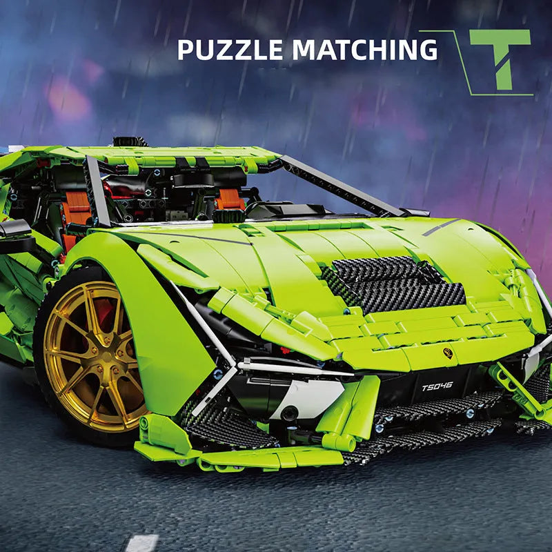 Building Blocks Tech MOC Lambo Aventador SVJ Supercar Bricks Toy Construction Set Toys - 7