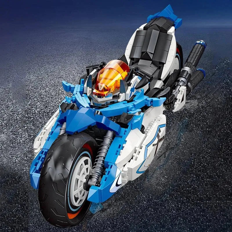 Building Blocks Tech MOC CYBERANGEL Concept Motorcycle Bricks Toy - 11