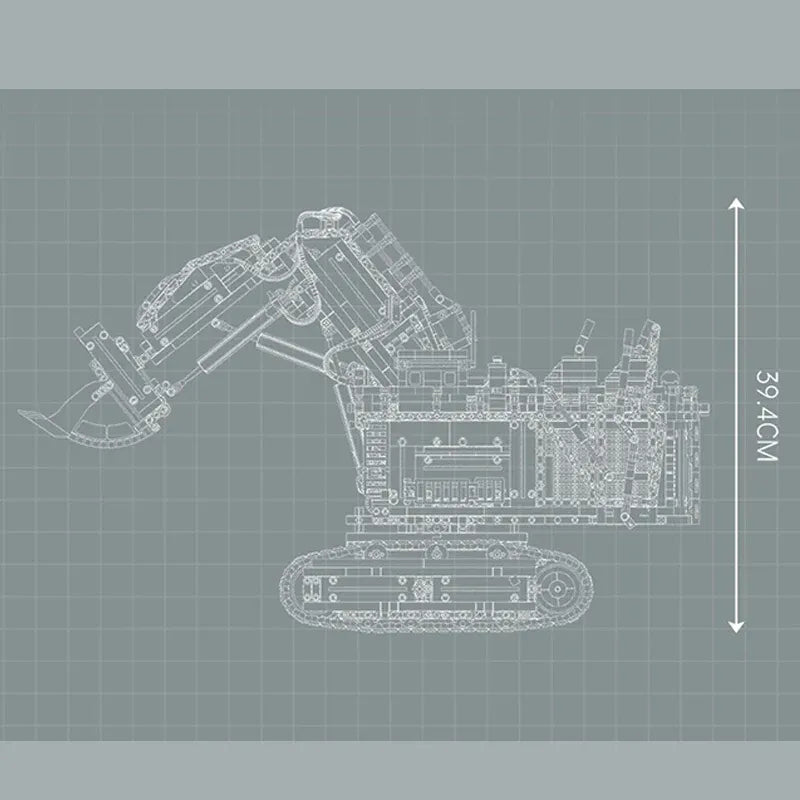 Building Blocks Tech MOC Liebherr R9800 Excavator Bricks Toy - 4