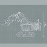 Thumbnail for Building Blocks Tech MOC Liebherr R9800 Excavator Bricks Toy - 4