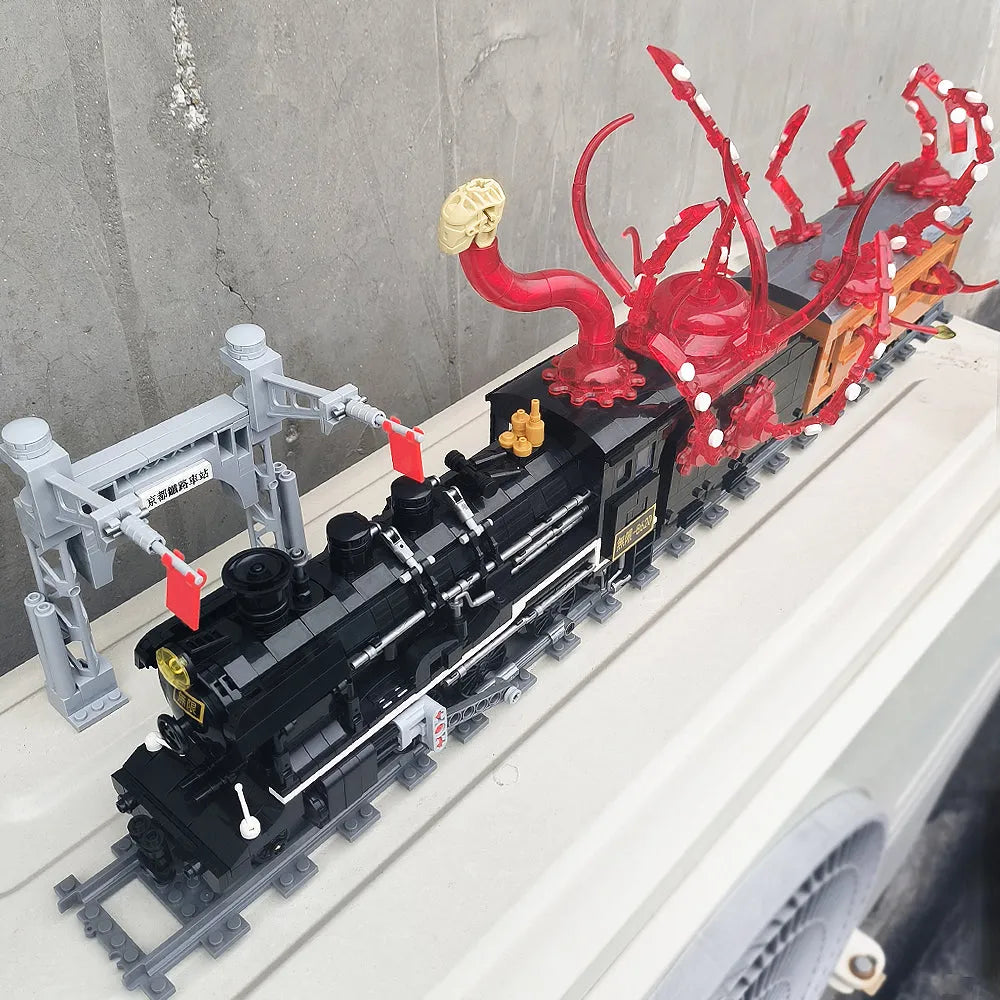 Building Blocks Tech MOC Assembled Unlimited Train Bricks Toys - 11