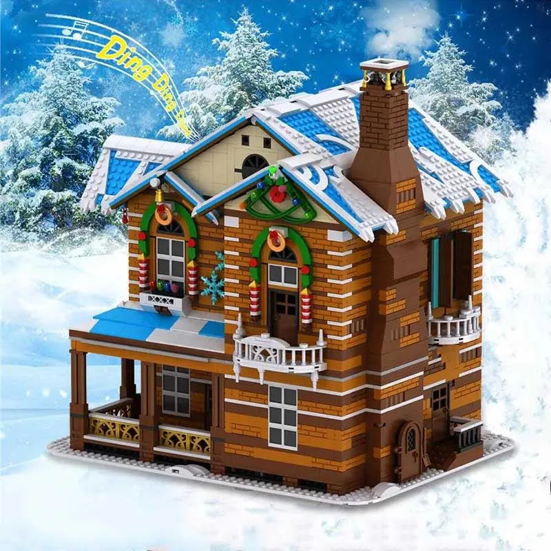Building Blocks Creator Expert City MOC Christmas House Bricks Toy - 3
