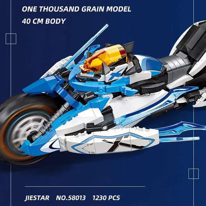 Building Blocks Tech MOC CYBERANGEL Concept Motorcycle Bricks Toy - 12