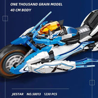 Thumbnail for Building Blocks Tech MOC CYBERANGEL Concept Motorcycle Bricks Toy - 12