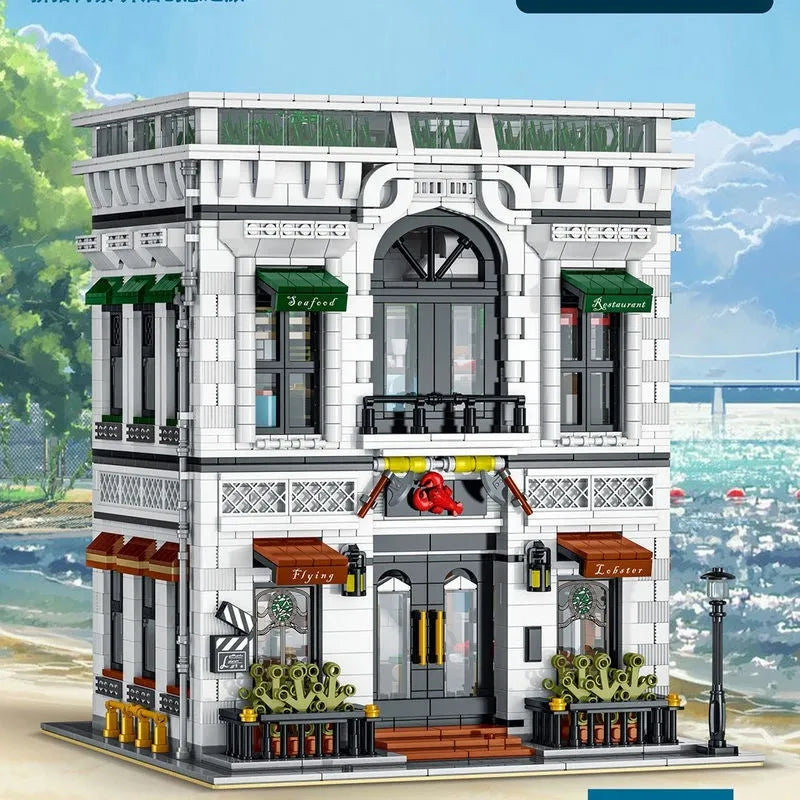 Building Blocks Creator Expert City MOC Seafood Restaurant Bricks Toy - 6