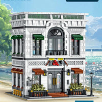 Thumbnail for Building Blocks Creator Expert City MOC Seafood Restaurant Bricks Toy - 6