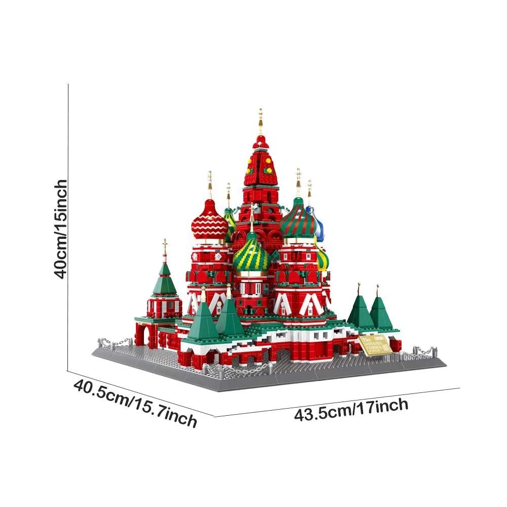 Building Blocks Architecture MOC Famous Saint Basil’s Cathedral Bricks Toys - 15