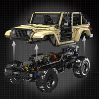 Thumbnail for Building Blocks Tech MOC RC Jeep Wrangler SUV Car Bricks Toy - 12