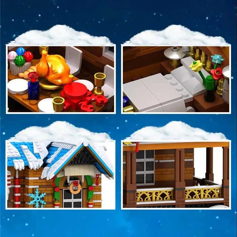 Building Blocks Creator Expert MOC City Christmas House Bricks Toy Construction Set Toys - 6