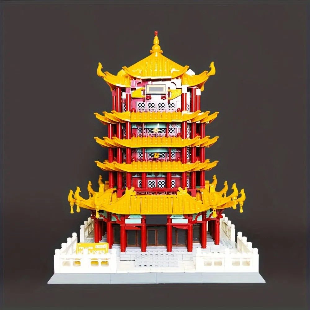 Building Blocks Architecture China Yellow Crane Tower Bricks Toys 6214 - 17