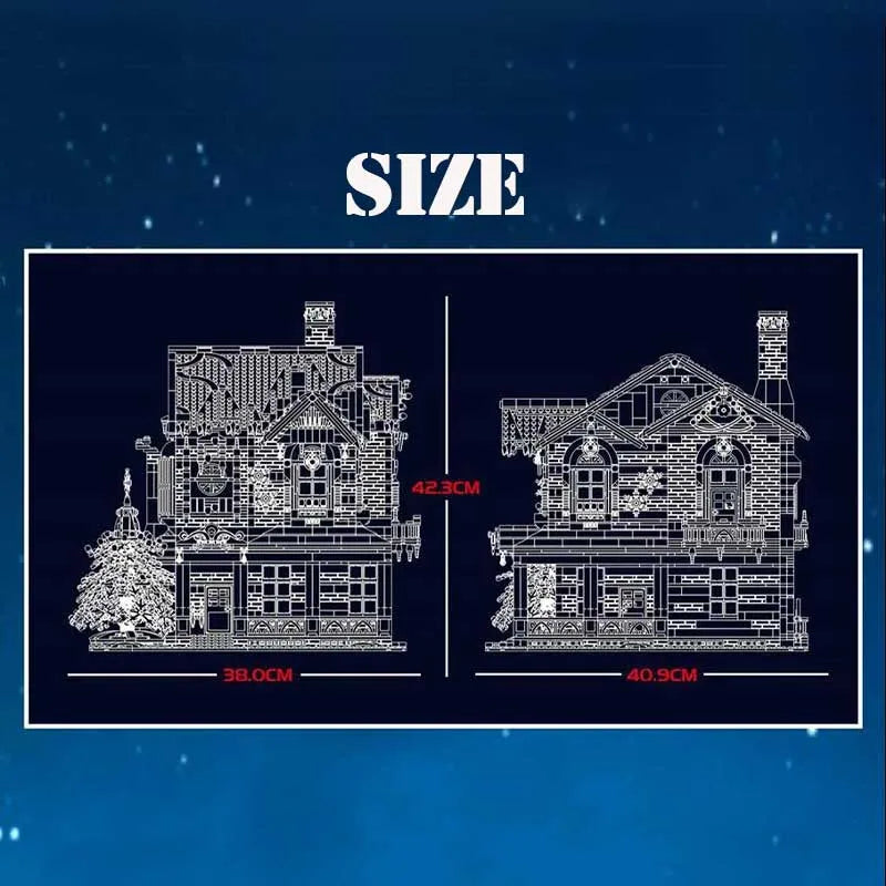 Building Blocks Creator Expert MOC City Christmas House Bricks Toy - 7