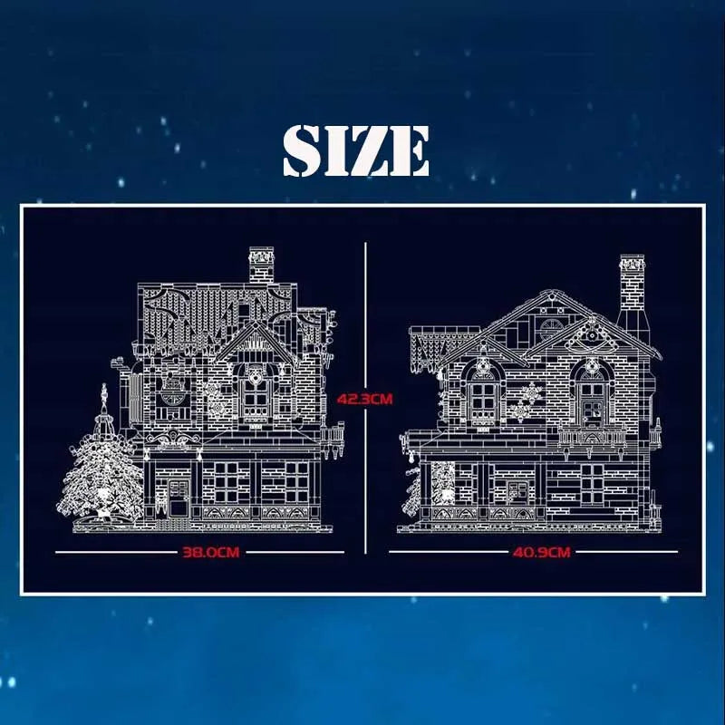 Building Blocks Creator Expert City MOC Christmas House Bricks Toy Construction Set Toys - 7