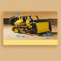 Thumbnail for Building Blocks Tech MOC Liebherr PR766 Bulldozer Bricks Toy - 5