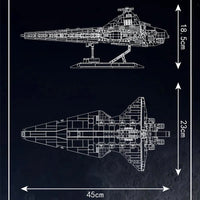 Thumbnail for Building Blocks Star Wars MOC Republic Attack Cruiser Bricks Toy - 3