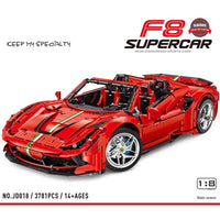 Thumbnail for Building Blocks Technic MOC Ferrari F8 Racing Sports Car Bricks Toy Construction Set Toys - 4