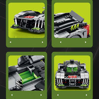 Thumbnail for Building Blocks Tech MOC PEUGEOT 9X8 Hybrid Racing Car Bricks Toy - 7