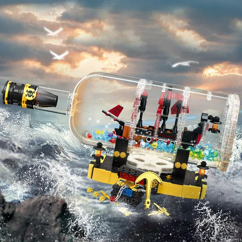 Building Blocks Creator Expert Ideas Ship In A Bottle Bricks Toy - 4