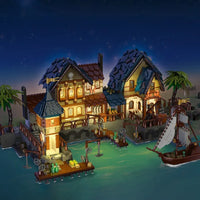 Thumbnail for Building Blocks Creator Experts MOC Medieval Town Harbor Bricks Toy - 2