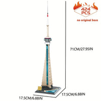 Thumbnail for Building Blocks MOC Architecture Canada Toronto TV Tower Bricks Toy Construction Set Toys - 7