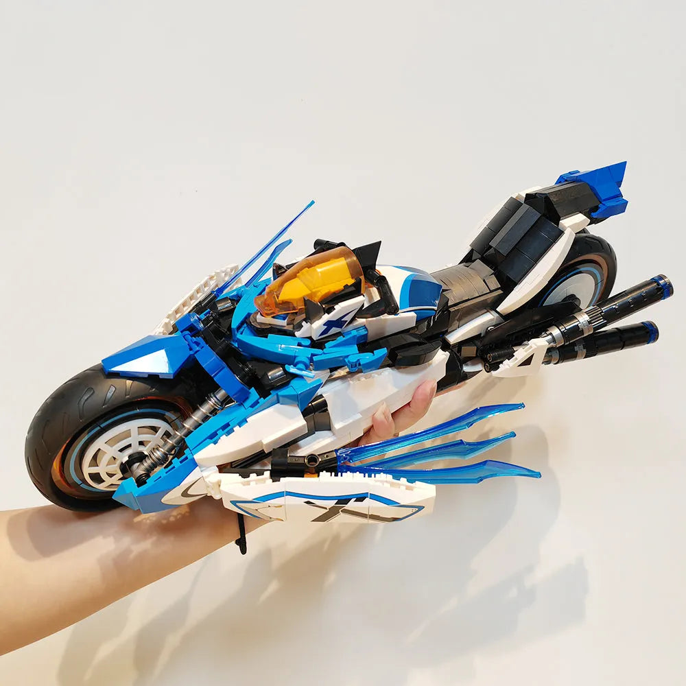 Building Blocks Tech MOC CYBERANGEL Concept Motorcycle Bricks Toy - 14