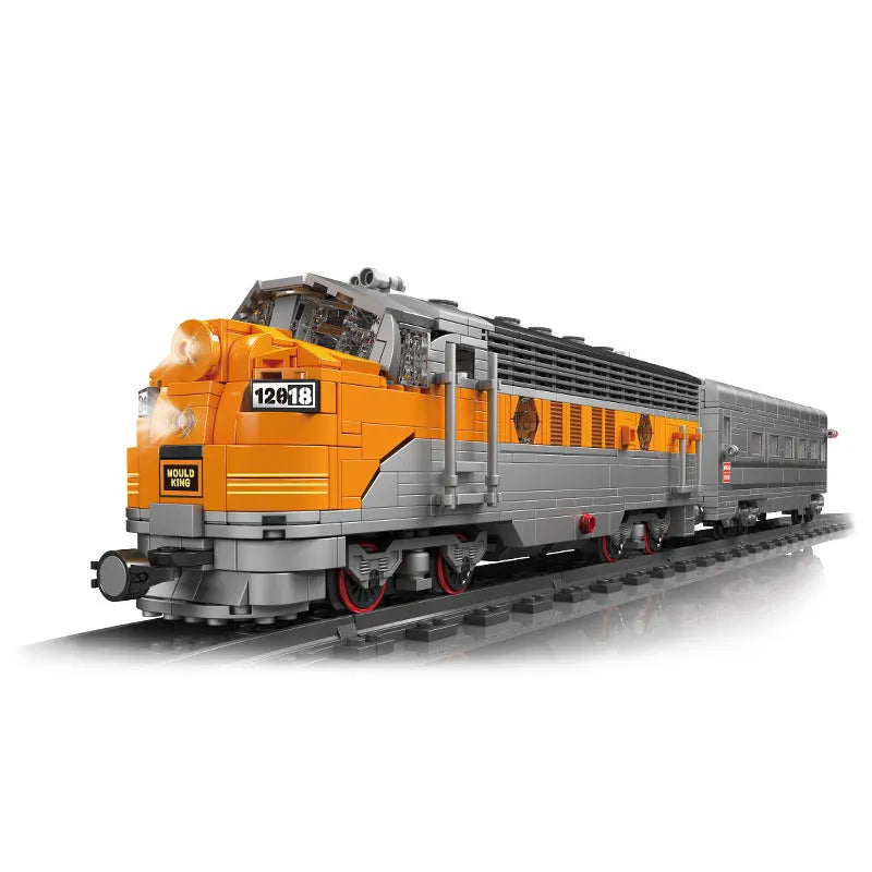 Building Blocks Tech USA EMD F7 WP Diesel Locomotive Train Bricks Toy - 3