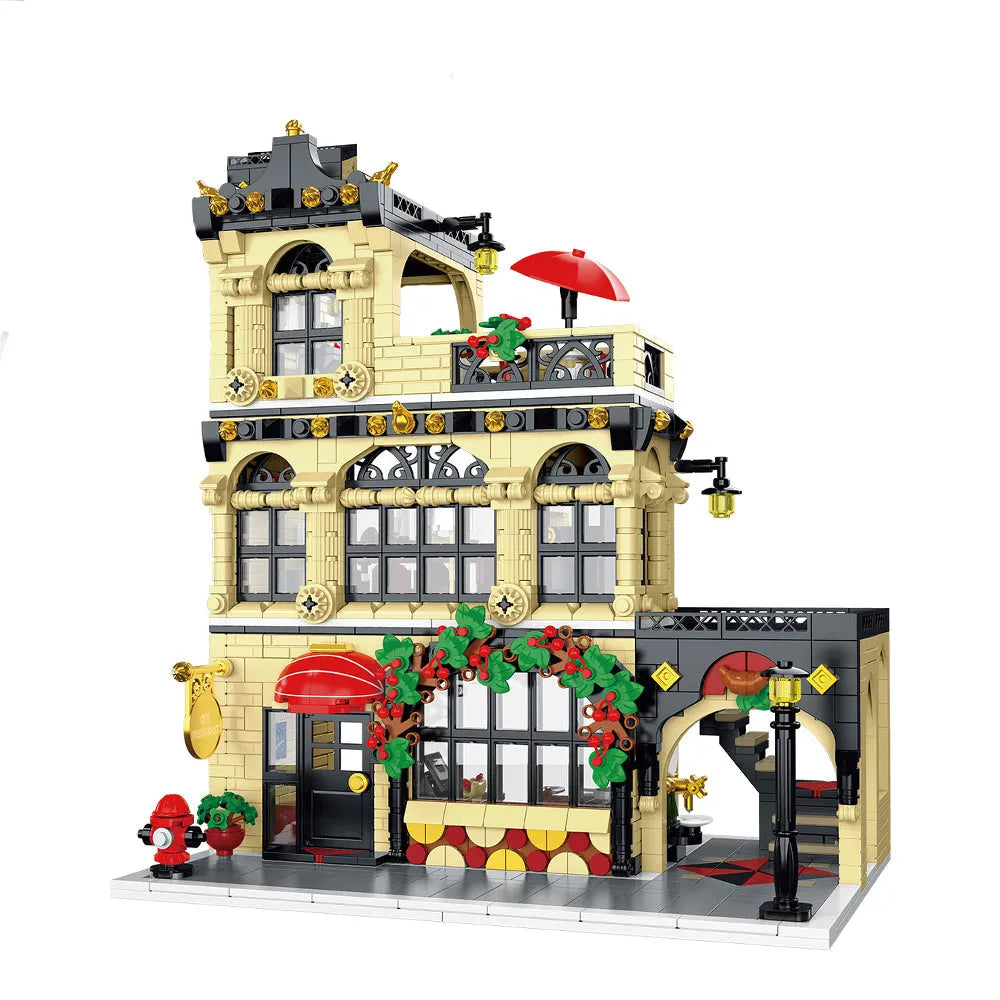 Building Blocks Creator Expert MOC City Restaurant Block Module Bricks Toy Construction Set Toys - 1