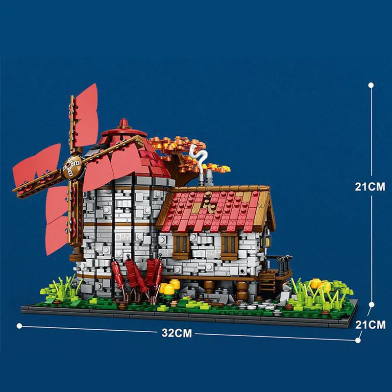 Building Blocks European Century MOC Medieval Windmills Town Bricks Toy - 5