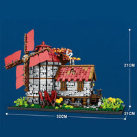 Thumbnail for Building Blocks European Century MOC Medieval Windmills Town Bricks Toy - 5