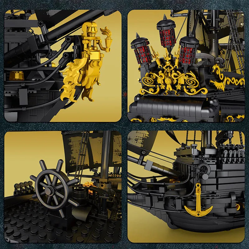 Building Blocks Pirates Of Caribbean MOC Black Pearl Ship Bricks Toy Construction Set Toys - 6