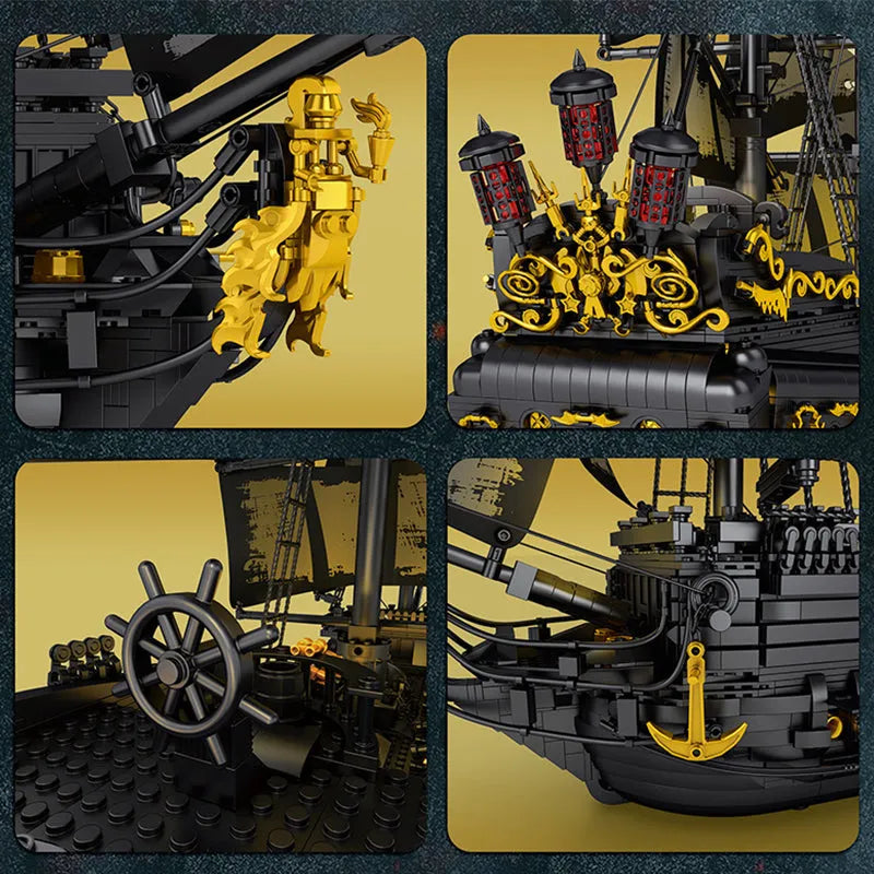 Building Blocks Pirates Of Caribbean MOC Black Pearl Ship Bricks Toy - 6