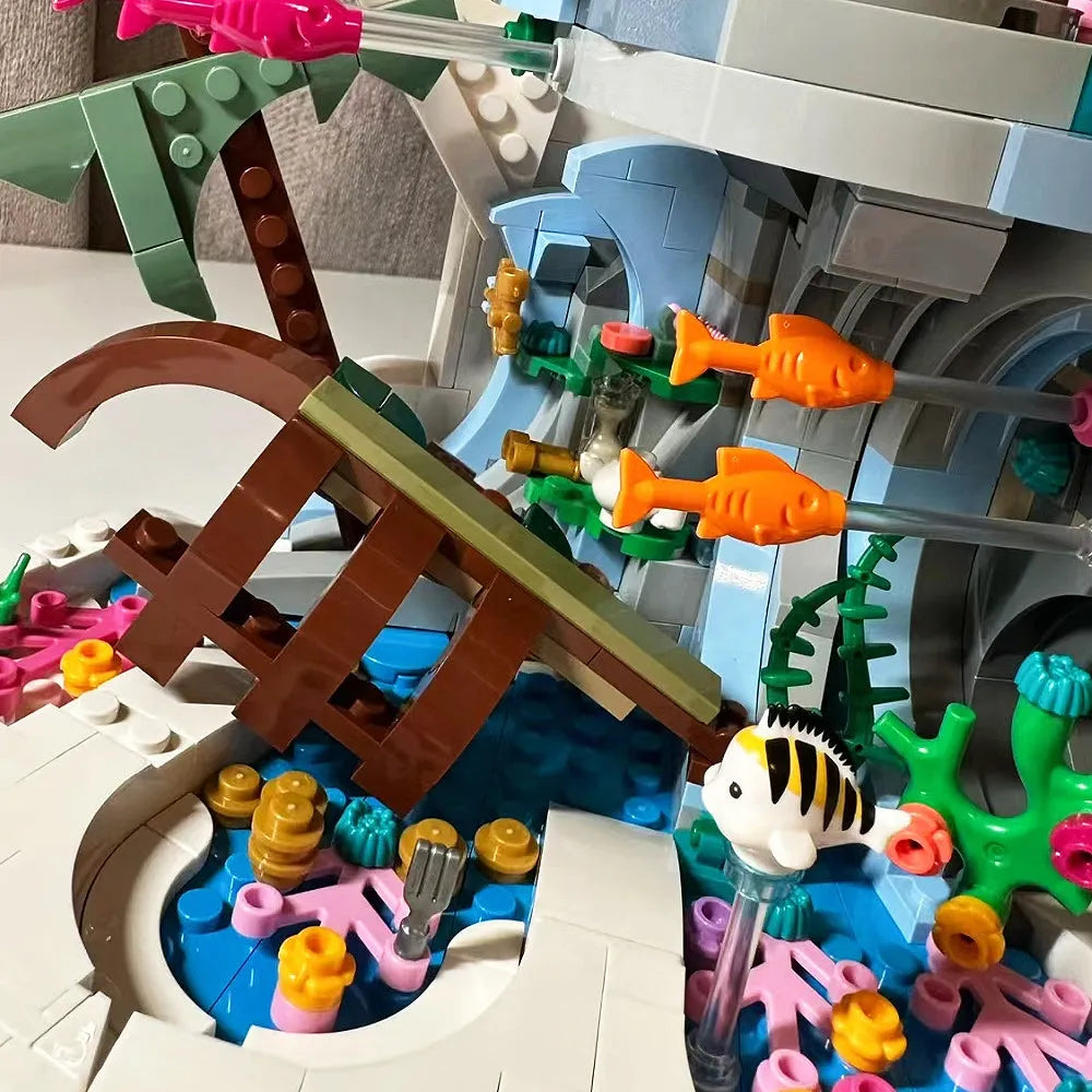 Building Blocks Expert Creator MOC Little Mermaid Royal Clamshell Bricks Toy - 3