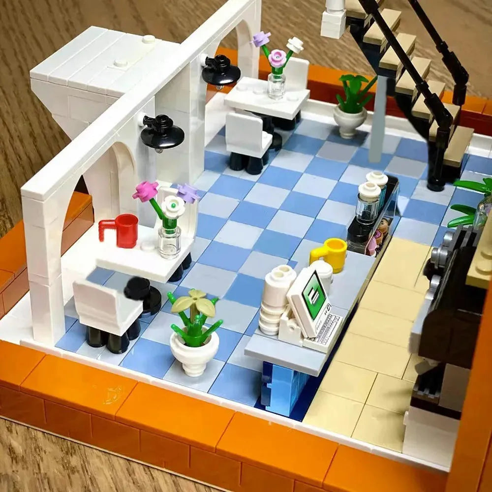 Building Blocks Creator Expert City MOC Upside Down Cafe Bricks Toys - 3