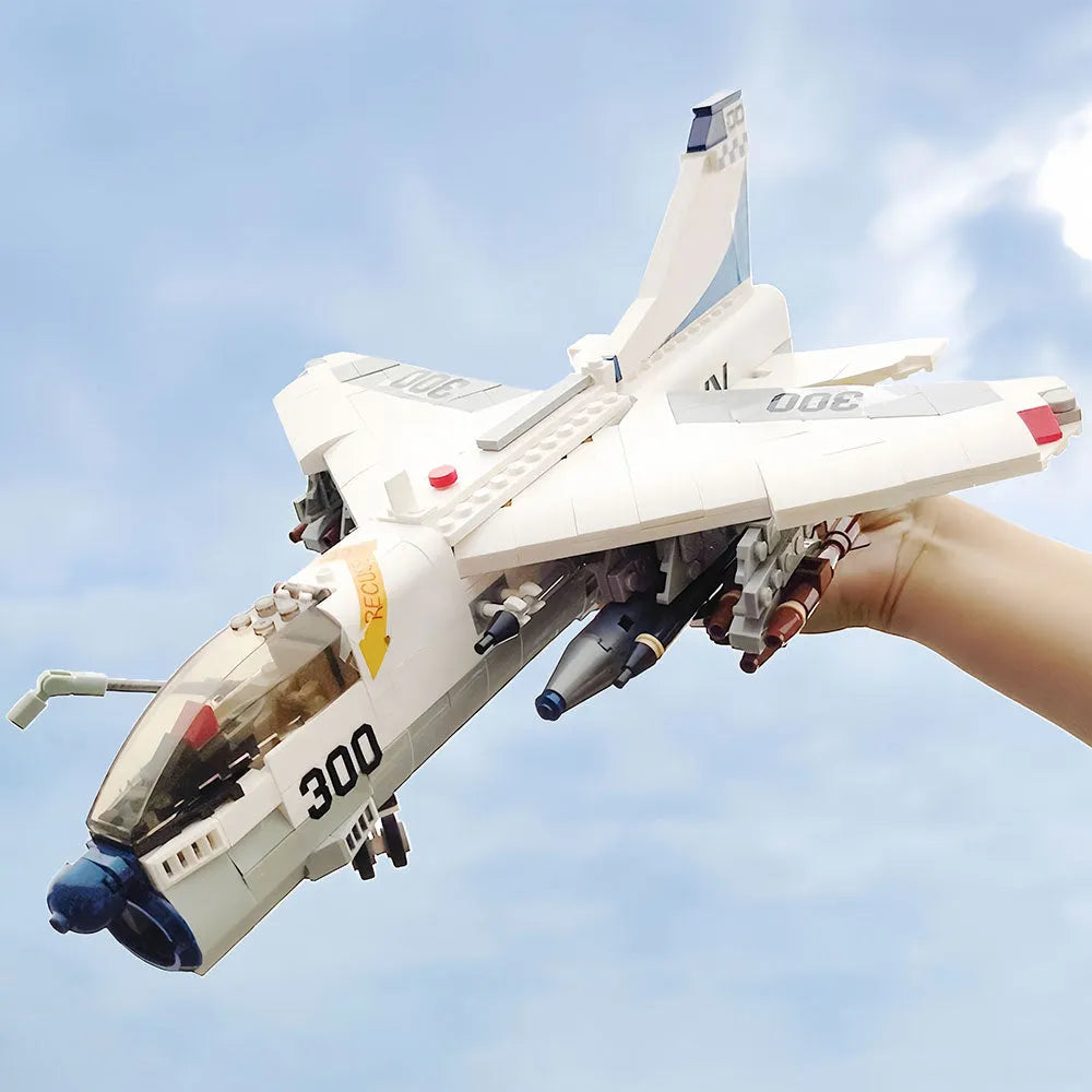 Building Blocks MOC Military Aircraft A-7 Fighter Jet Attack Plane Bricks Toys Construction Set Toys - 7