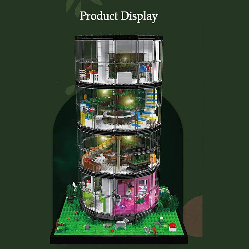 Building Blocks Creator Expert MOC City Transparent Tower Bricks Toy Construction Set Toys - 6