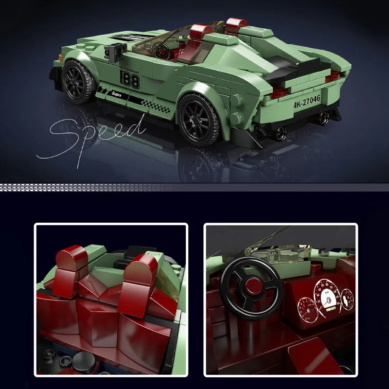 Building Blocks Tech Mini Toyota Supra Speed Champions Bricks Toy Construction Set Toys - 5
