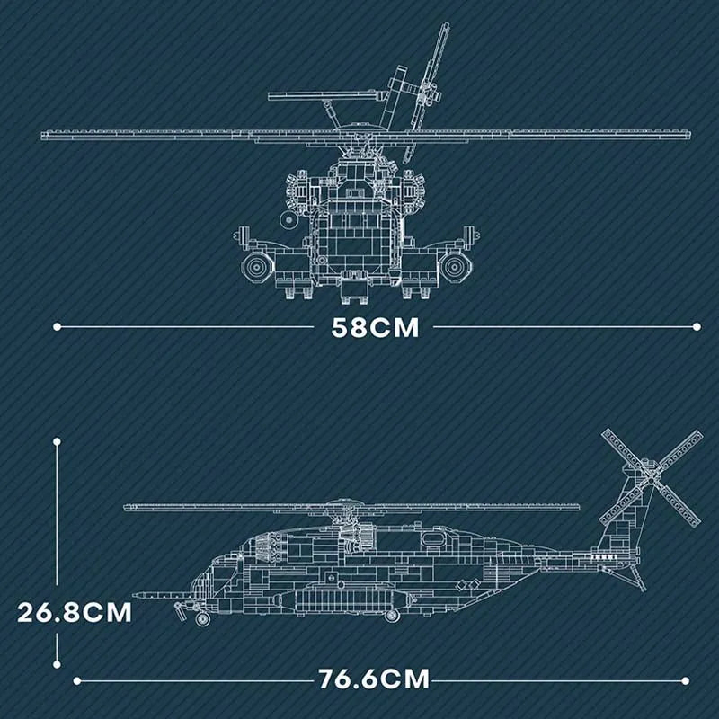 Building Blocks Military CH - 53 Transport Helicopter Bricks Toy - 4