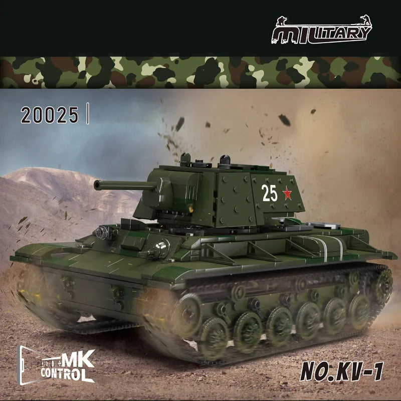 Building Blocks Military Motorized KV - 1 Heavy Tank Bricks Toy - 5
