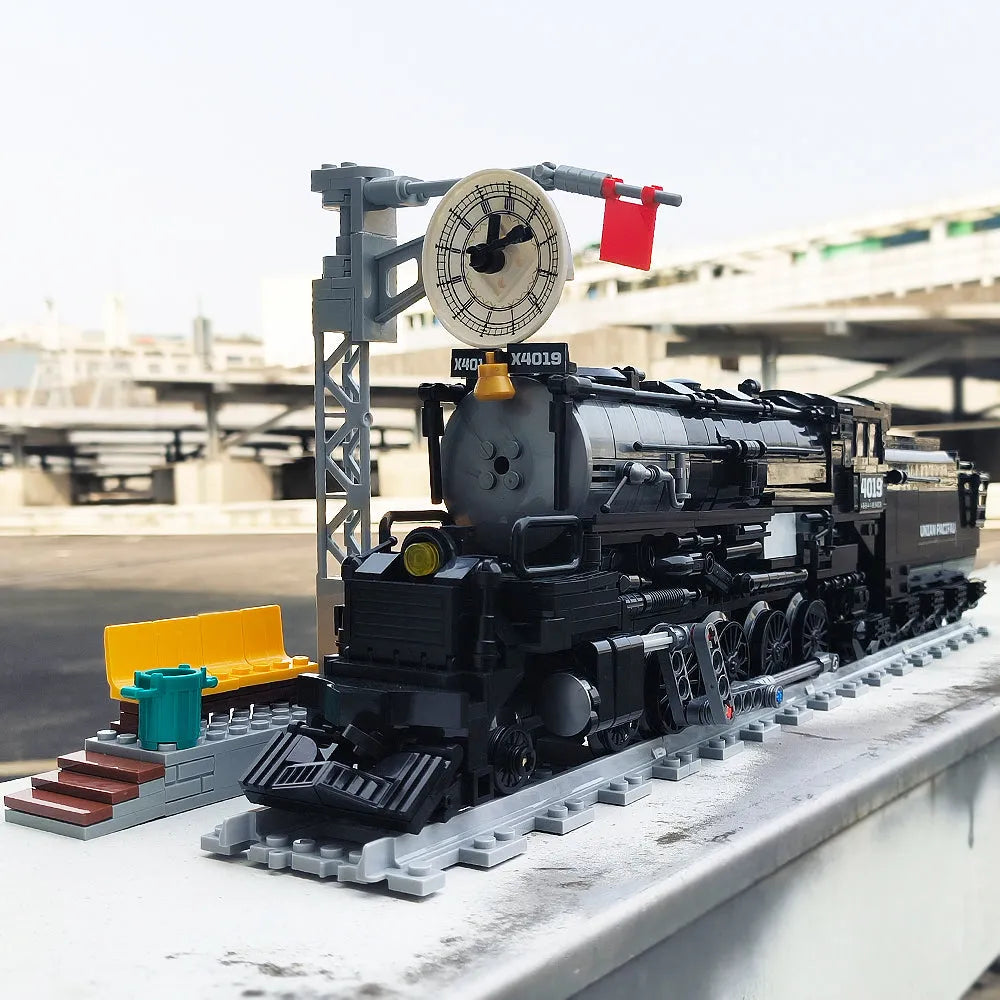 Building Blocks Tech MOC Big Boy Simulation City Train Bricks Toy Construction Set Toys - 7