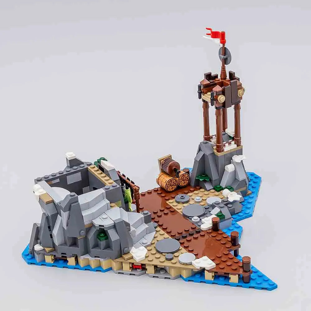 Building Blocks Creator Ideas MOC Viking Village Bricks Toy Construction Set Toys - 1