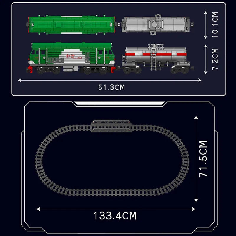 Building Blocks Tech HXN 3 Diesel Locomotive RC Train Bricks Toy - 5